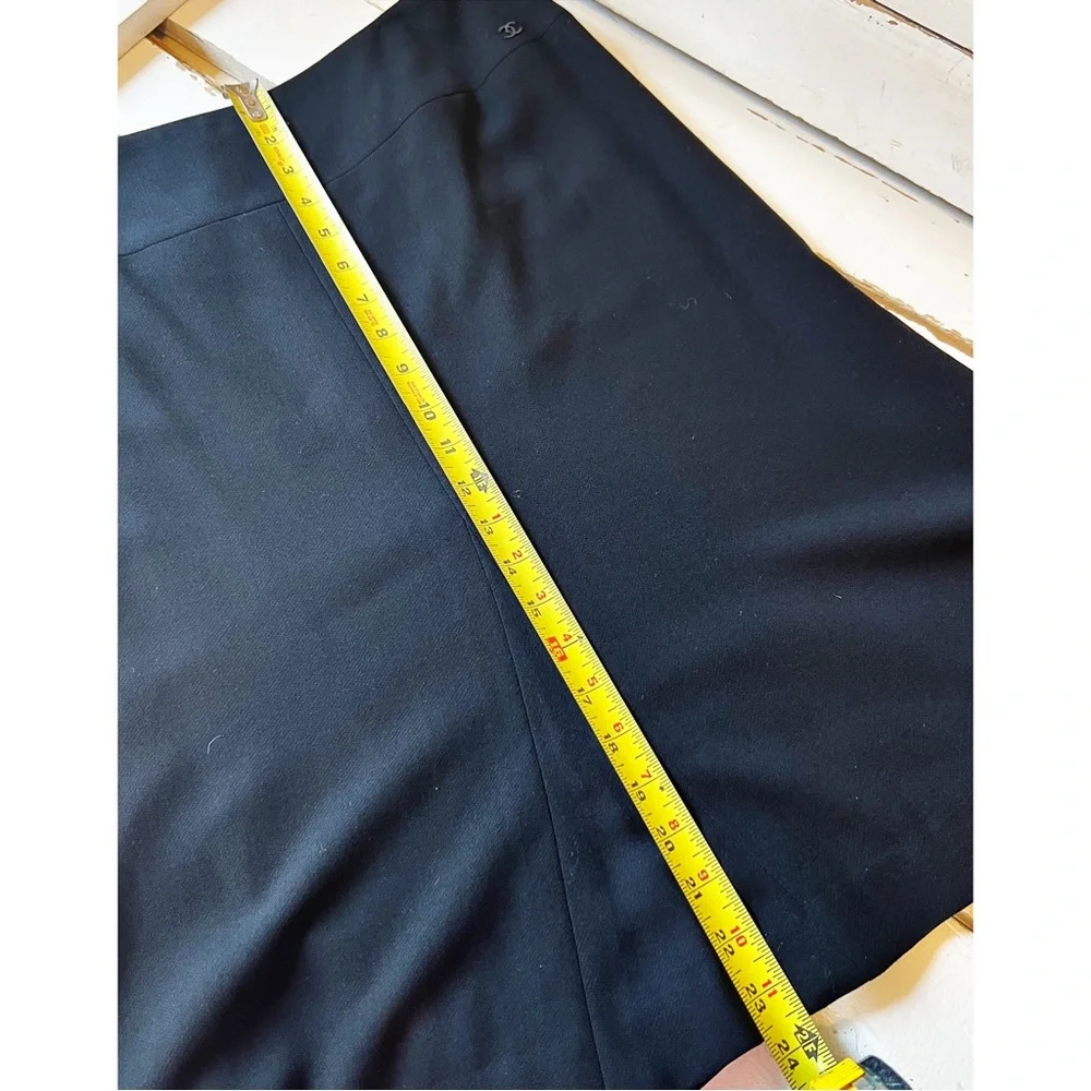 Chanel Black Knee Length Skirt with CC Logo